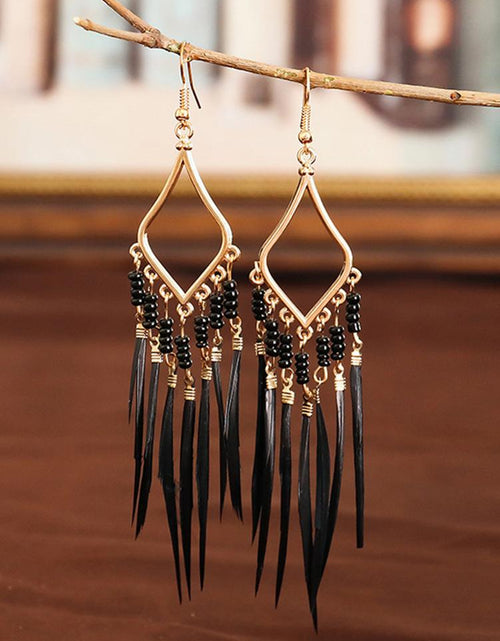 Load image into Gallery viewer, Tassels Feather Earrings(Shipping 10-14 Days)
