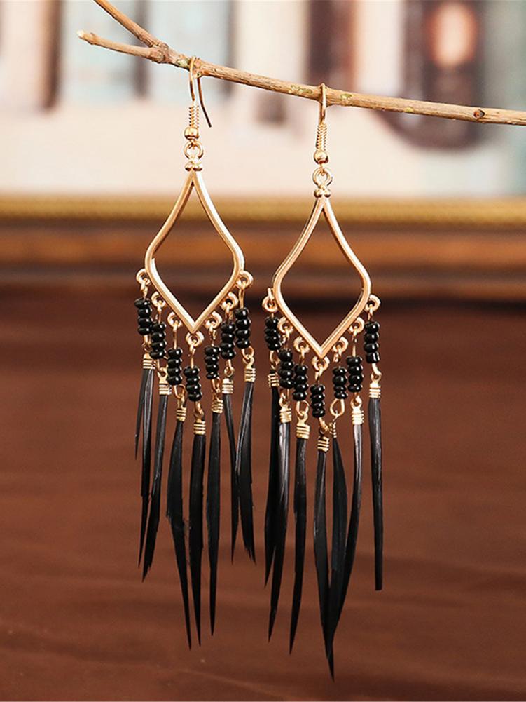 Tassels Feather Earrings(Shipping 10-14 Days)