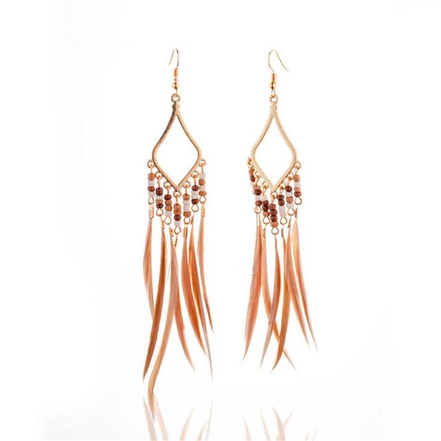 Tassels Feather Earrings(Shipping 10-14 Days)