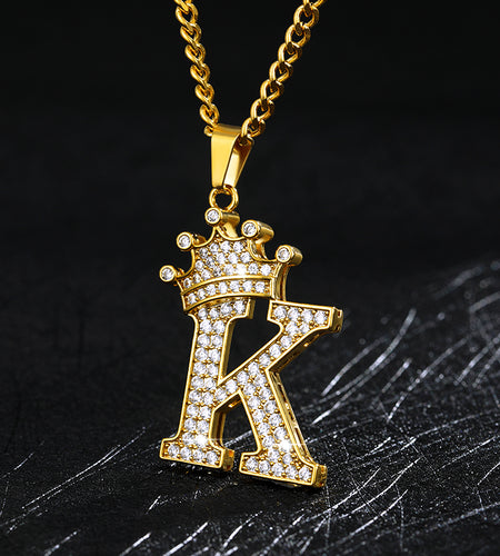 Zircon Alphabet Necklace(Shipping 10-14 Days)