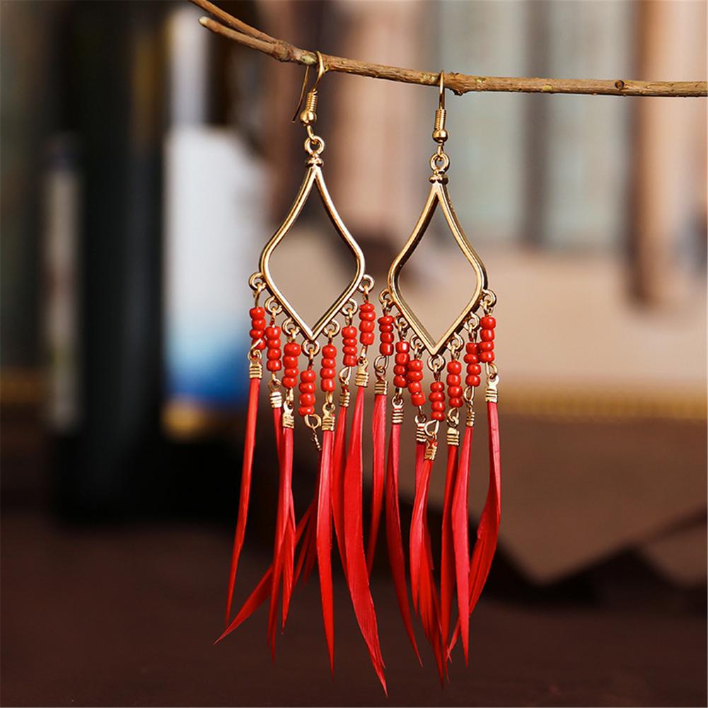 Tassels Feather Earrings(Shipping 10-14 Days)