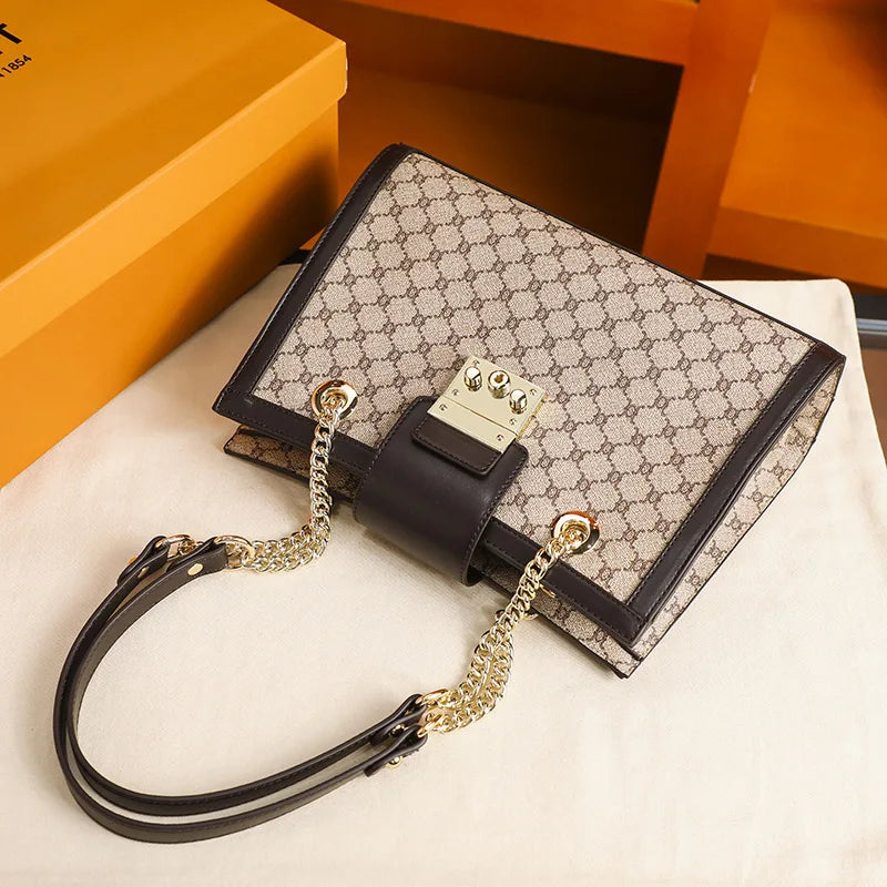 2024 new leather women's bag designer brand senior light luxury atmosphere large capacity hand bill of lading shoulder bag (Shipping 10-14 Days)