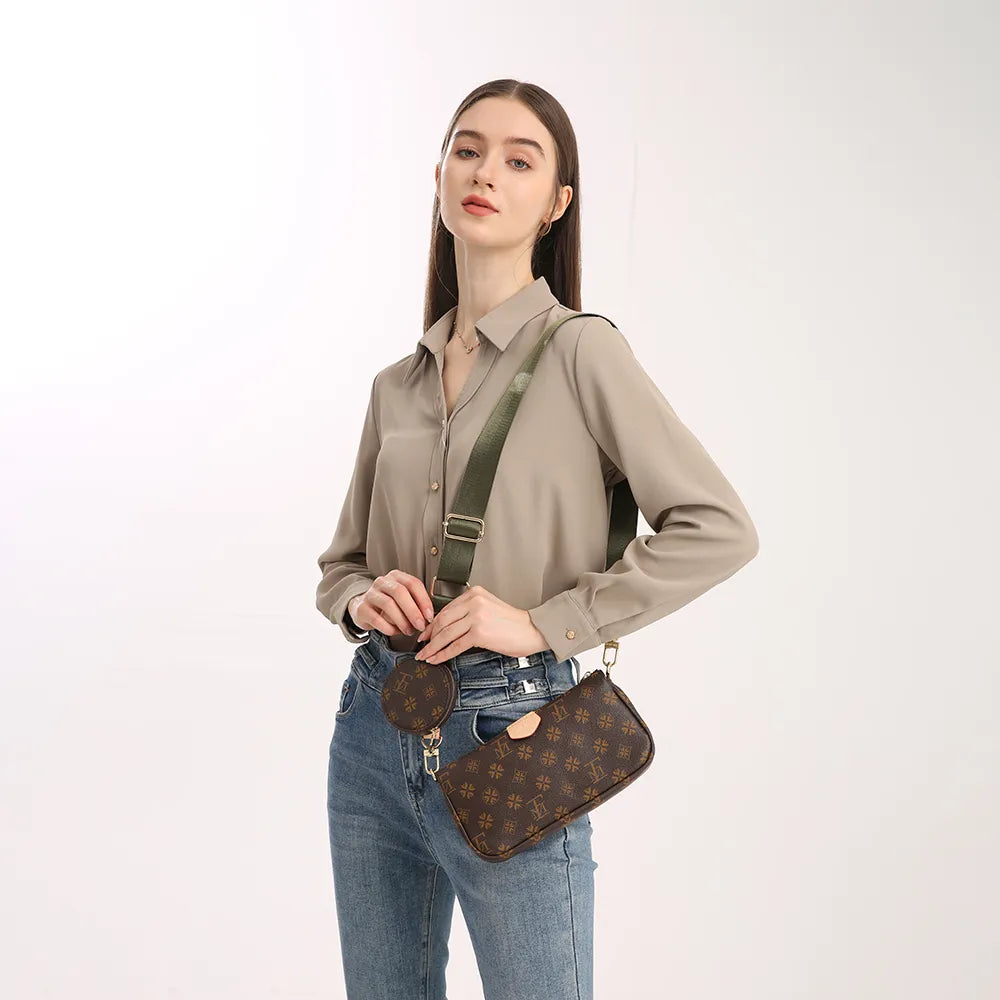 LFM Brown Crossbody Bags for Women Multi Pochette Shoulder Bag Handbags Ladies Hand Purses Women's Handbag Female 2023 Trend (Shipping 10-14 Days )