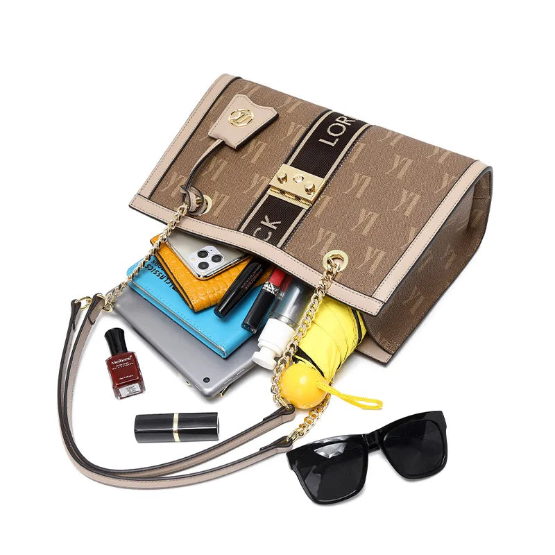 Luxury Brand 2023 New High-end Genuine Leather Fashion Shoulder Tote Bag Large Capacity Versatile Hand-worn Cross-Body Bag (Shipping 10-14 Days)