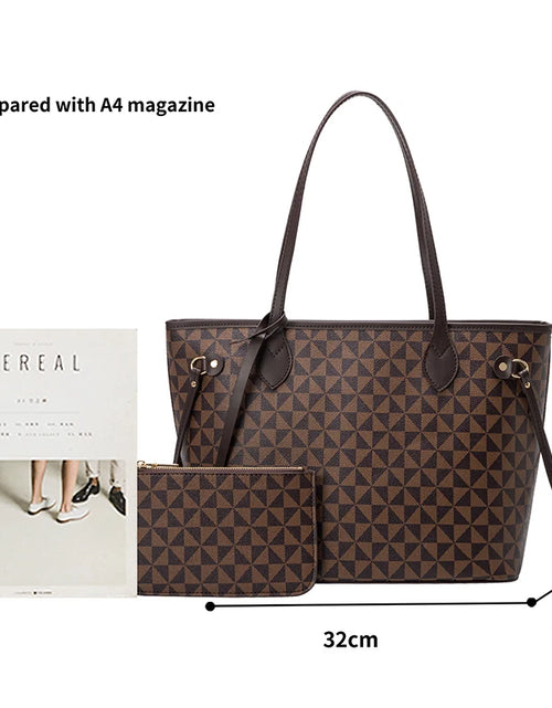 Load image into Gallery viewer, Shoulder Bags And Purse Sets For Women  2023 New Luxury Tote  Leather Designer Large Shopper Shopping Fashion Plaid Handbags

