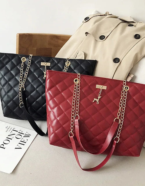 Load image into Gallery viewer, Tote Bags for Women PU Leather Diamond Lattice Handbag Personality Large Capacity Underarm Shoulder Bag Designer Bag 9Shipping 10-14 Days)
