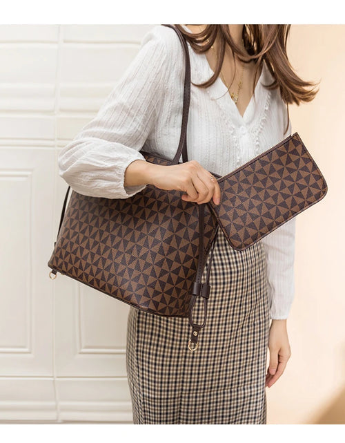 Load image into Gallery viewer, Shoulder Bags And Purse Sets For Women  2023 New Luxury Tote  Leather Designer Large Shopper Shopping Fashion Plaid Handbags
