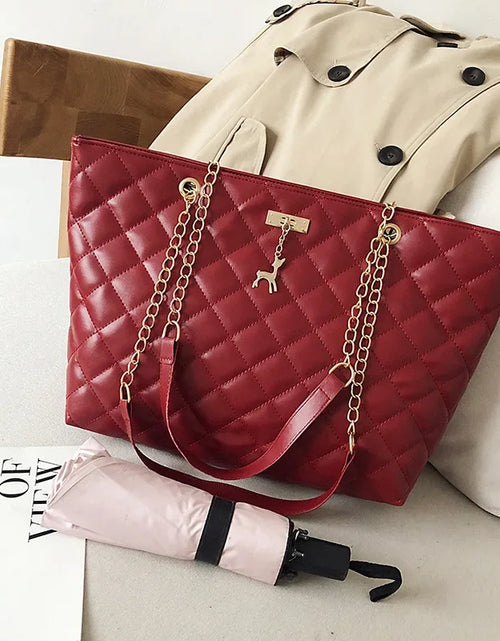 Load image into Gallery viewer, Tote Bags for Women PU Leather Diamond Lattice Handbag Personality Large Capacity Underarm Shoulder Bag Designer Bag 9Shipping 10-14 Days)
