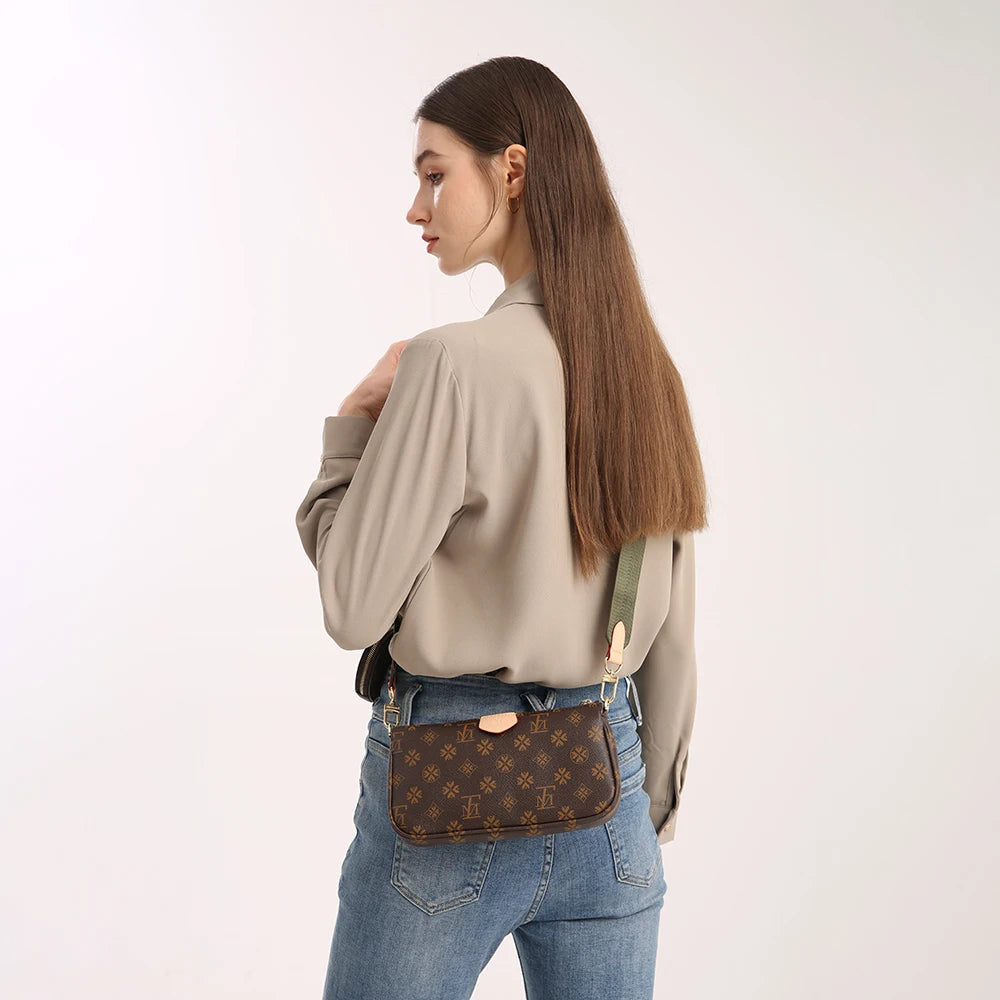 LFM Brown Crossbody Bags for Women Multi Pochette Shoulder Bag Handbags Ladies Hand Purses Women's Handbag Female 2023 Trend (Shipping 10-14 Days )