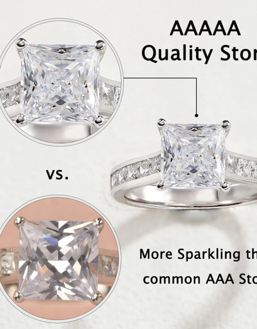 Load image into Gallery viewer, Newshe 2 Pieces Classic Wedding Rings Set for Women 7*7mm Princess Cut AAAAA Zircon 925 Sterling Silver Engagement Ring Jewelry(Shipping 10-14 Days)
