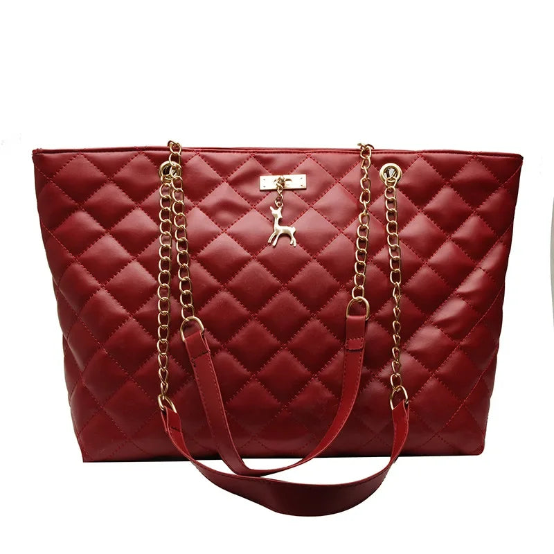 Tote Bags for Women PU Leather Diamond Lattice Handbag Personality Large Capacity Underarm Shoulder Bag Designer Bag 9Shipping 10-14 Days)