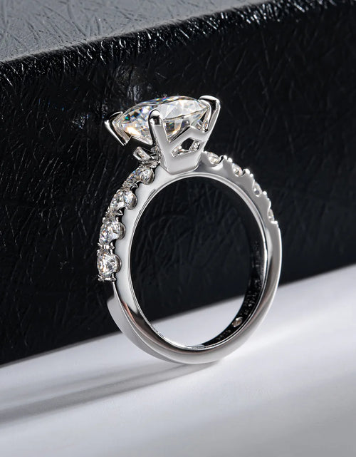 Load image into Gallery viewer, HTOTOH 3.5 Carat Moissanite Diamond Engagement Ring S925 Silver Round Wedding Ring Fine Jewelry (Shipping 10-14 Days)
