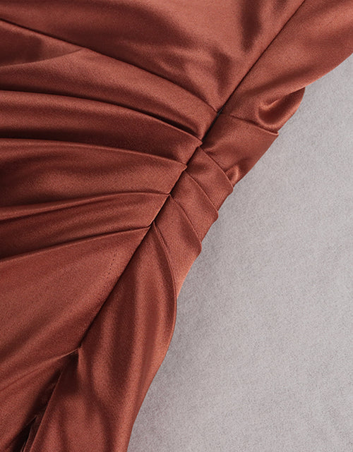 Load image into Gallery viewer, Midi Satin Dress Split Adjustable Strap(Shipping 10-14 Days)
