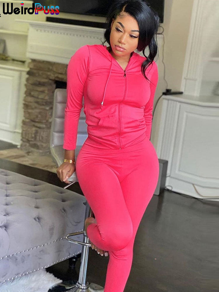 Hooded Tops and Sporty Leggings(Shipping 10-14 Days)