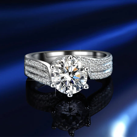 GRA moissanite ring, two-carat Deluxe Crown, full of diamonds, set with lady jewelry, ring accessories(Shipping 10-14 Days)