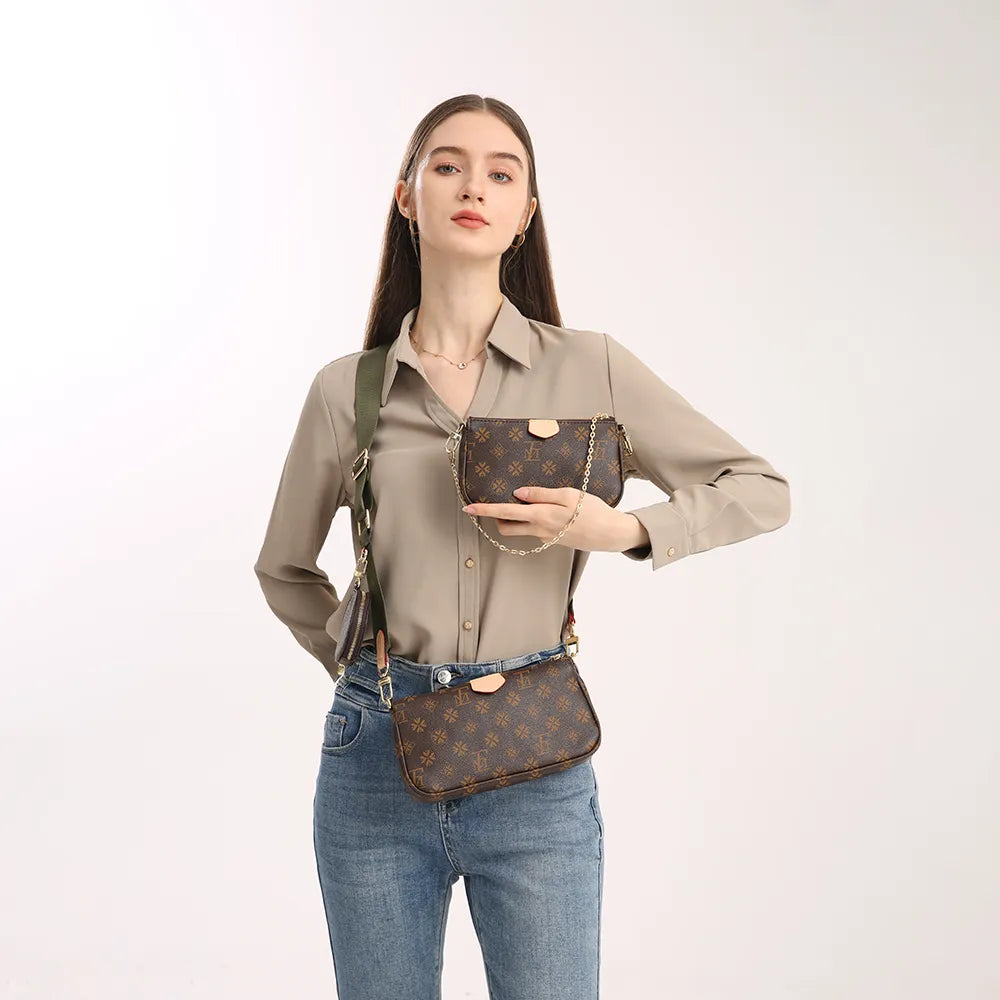 LFM Brown Crossbody Bags for Women Multi Pochette Shoulder Bag Handbags Ladies Hand Purses Women's Handbag Female 2023 Trend (Shipping 10-14 Days )