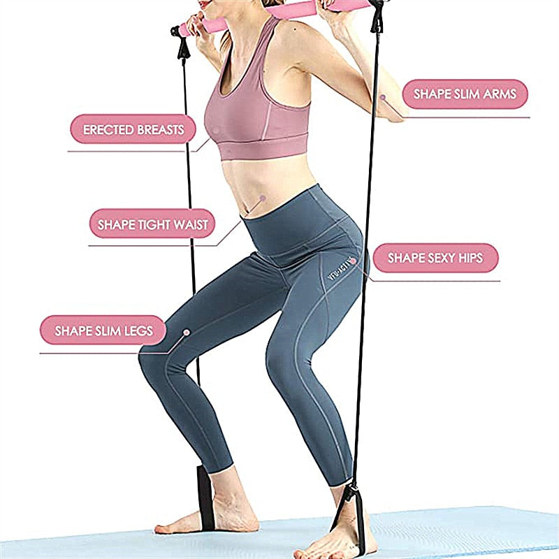 Portable Pilates Bar and Resistance Band(Shipping 10-14 Days)