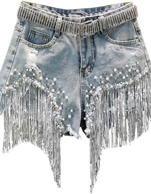 Load image into Gallery viewer, Tassel Beading Denim Short(Shipping 10-14 Days)
