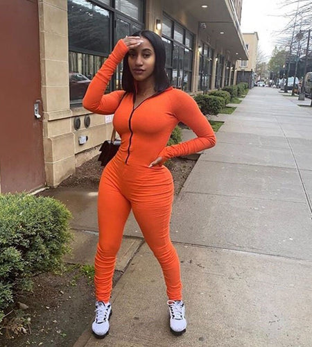 Turtleneck Gloved Sleeve Jumpsuits(Shipping 10-14 Days)