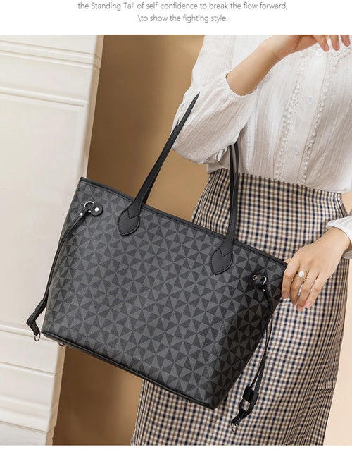 Load image into Gallery viewer, Shoulder Bags And Purse Sets For Women  2023 New Luxury Tote  Leather Designer Large Shopper Shopping Fashion Plaid Handbags
