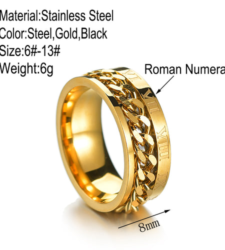 Roman Numbers Spinner Rings(Shipping 10-14 Days)