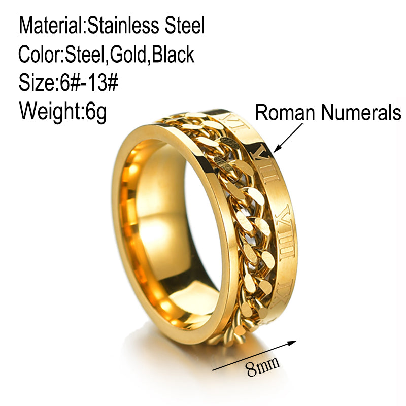 Roman Numbers Spinner Rings(Shipping 10-14 Days)