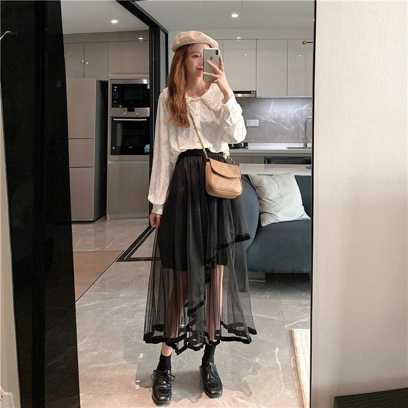 Women Solid Korean Style Women Skirt(Shipping 10-14 Days)