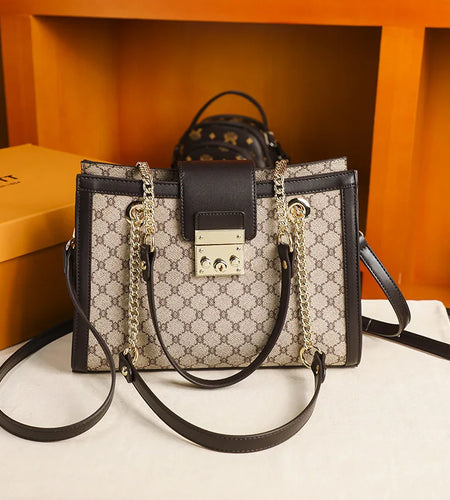 2024 new leather women's bag designer brand senior light luxury atmosphere large capacity hand bill of lading shoulder bag (Shipping 10-14 Days)