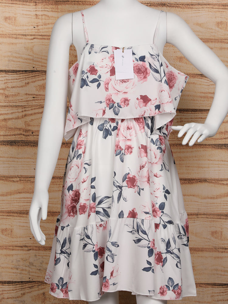 Off Shoulder Floral Mini Dress(Shipping 10-14 Days)