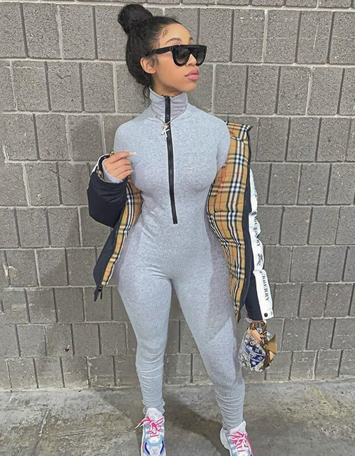 Load image into Gallery viewer, Turtleneck Gloved Sleeve Jumpsuits(Shipping 10-14 Days)
