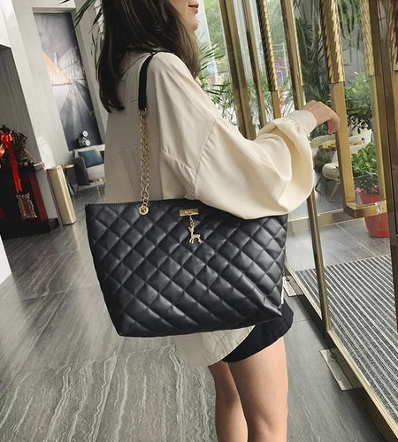Tote Bags for Women PU Leather Diamond Lattice Handbag Personality Large Capacity Underarm Shoulder Bag Designer Bag 9Shipping 10-14 Days)