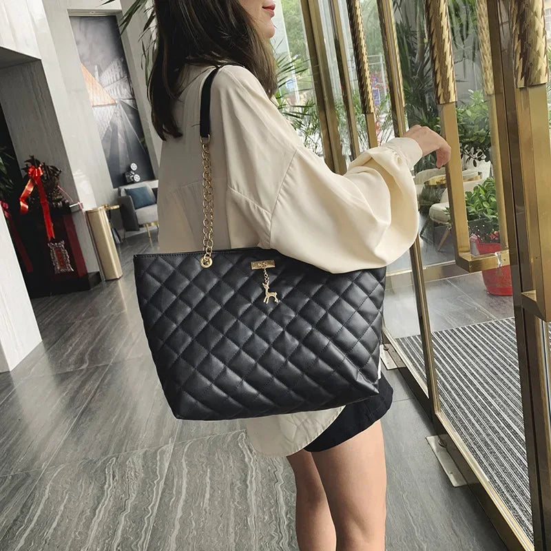Tote Bags for Women PU Leather Diamond Lattice Handbag Personality Large Capacity Underarm Shoulder Bag Designer Bag 9Shipping 10-14 Days)