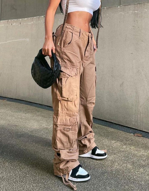 Load image into Gallery viewer, Cargo Solid Baggy Pants(Shipping 10-14 Days)
