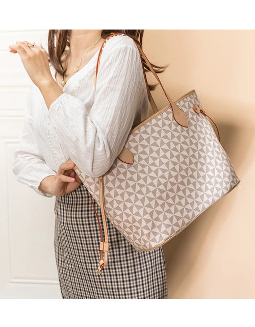 Load image into Gallery viewer, Shoulder Bags And Purse Sets For Women  2023 New Luxury Tote  Leather Designer Large Shopper Shopping Fashion Plaid Handbags
