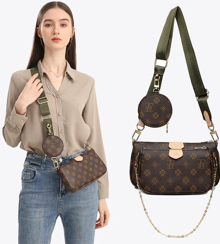 LFM Brown Crossbody Bags for Women Multi Pochette Shoulder Bag Handbags Ladies Hand Purses Women's Handbag Female 2023 Trend (Shipping 10-14 Days )