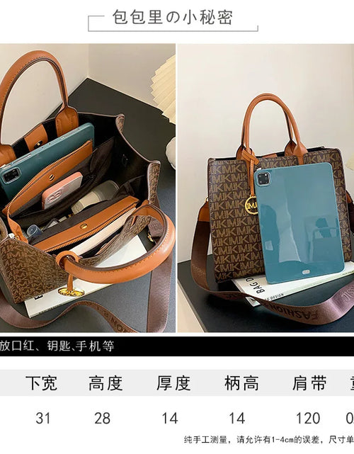 Load image into Gallery viewer, Casual Versatile Large Capacity Girls Shoulder Handbag Ladies Crossbody Letter Tote Bag Fashion Printing Light Luxury Classic PU (Shipping 10- 14 Days )
