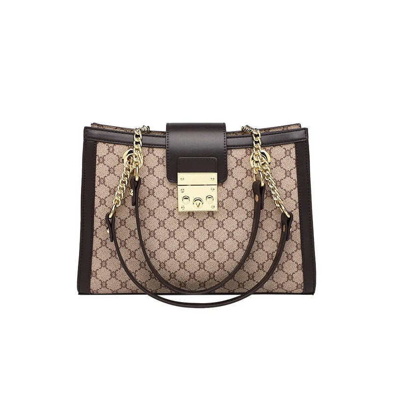 2024 new leather women's bag designer brand senior light luxury atmosphere large capacity hand bill of lading shoulder bag (Shipping 10-14 Days)