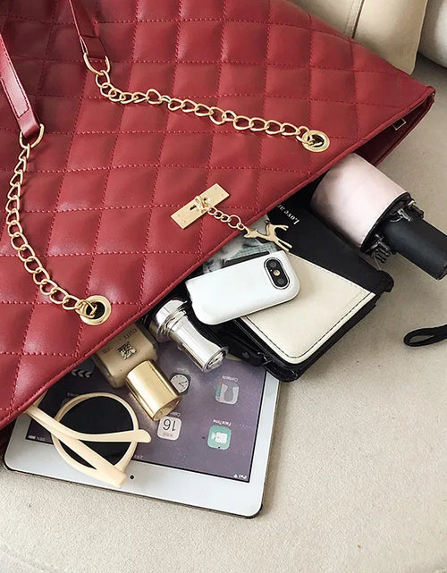 Load image into Gallery viewer, Tote Bags for Women PU Leather Diamond Lattice Handbag Personality Large Capacity Underarm Shoulder Bag Designer Bag 9Shipping 10-14 Days)
