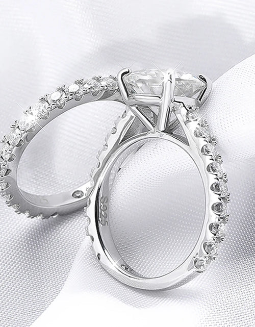 Load image into Gallery viewer, Serenty Day Four Claw D Color 9mm 3 Carat Full Moissanite Row Rings Set For Women S925 Sterling Silver Band Plated 18K (Shipping 10-14 Days)
